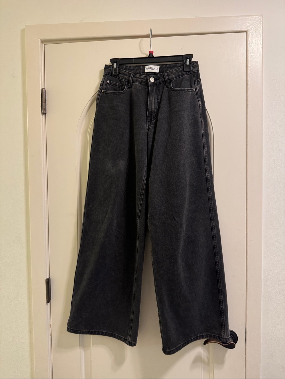 Princess Polly Washed Black Wide Leg Jeans Baggy Denim PP-DN [US0]
